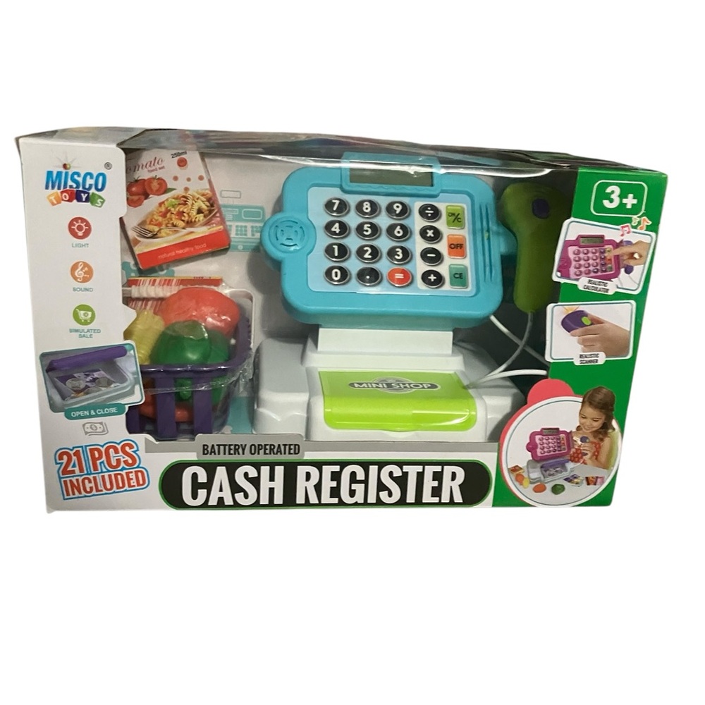 21 Piece Toy Cash Register for Kids
